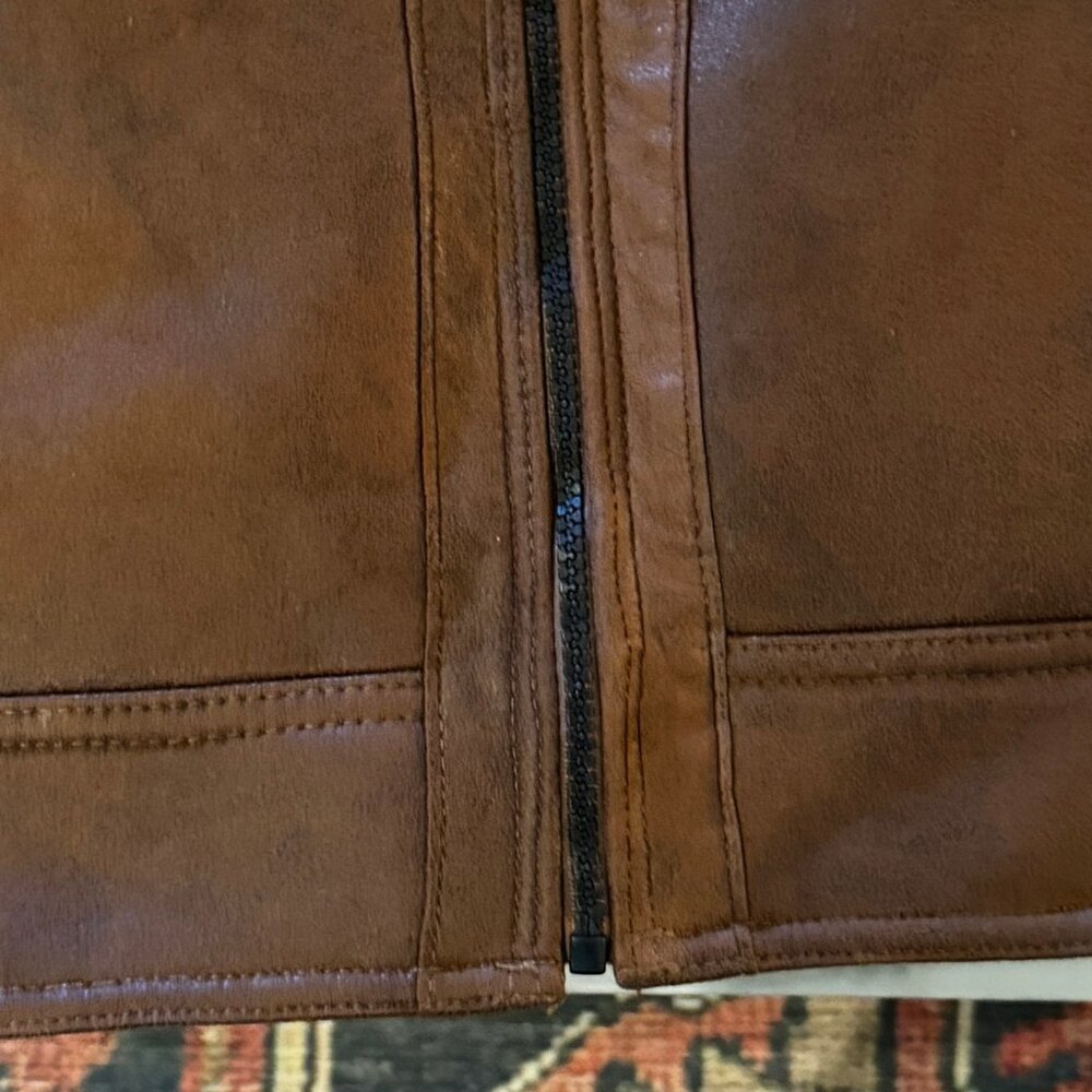 Like new! BUFFALO David Bitton Faux Leather Shearling Coat Size Large - Picture 8 of 13